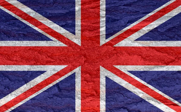 樹皮のテクスチャの背景に英国国旗 英国の祝日のグリーティングカードの背景 記憶と和解の日 5月の休日 春休み 女王の誕生日 — ストック写真