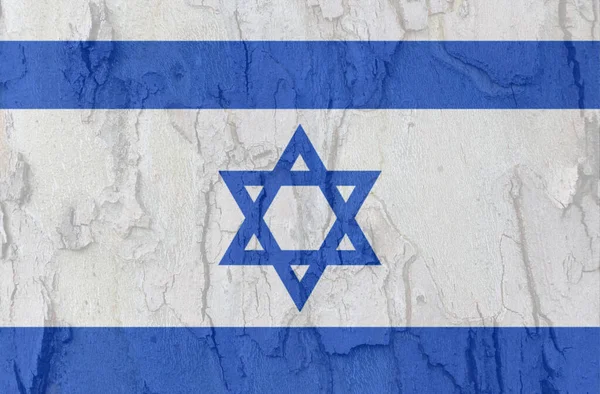 Bandera Israel Sobre Fondo Textura Corteza Antecedentes Para Tarjetas Felicitación — Foto de Stock