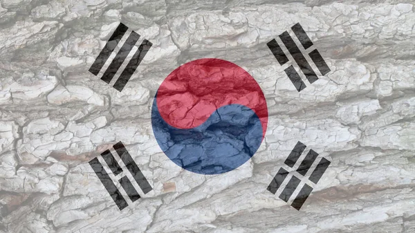 Σημαία Νότιας Κορέας Φόντο Υφής Φλοιού Ιστορικό Ευχετήριων Καρτών Για — Φωτογραφία Αρχείου