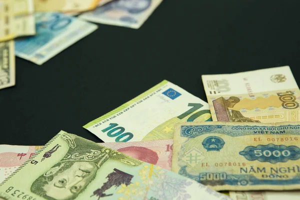 Sistemli Finansal Krizler Farklı Ülkelerin Banknotları — Stok fotoğraf