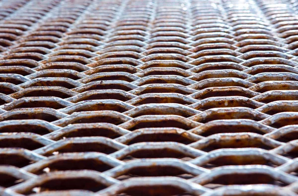 Texture Old Rusty Expanded Metal Sheet Surface Beautiful Pattern Computer — Stock Photo, Image