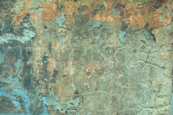 亀裂と塗料残留物と壁に古いStuccoのテクスチャ 異常なパターンのテクスチャ コンピュータのデスクトップ壁紙 — ストック写真