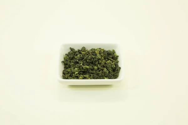 Chá Verde Chinês Chá Para Normalizar Pressão Isolado Uma Tigela — Fotografia de Stock