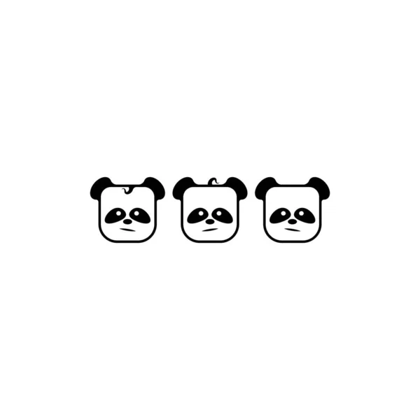 Modelo Ícone Vetor Logotipo Ilustração Panda — Vetor de Stock