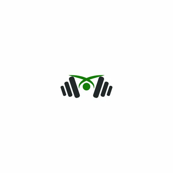 Barbel Logo Ikon Illustration Design — Stock vektor