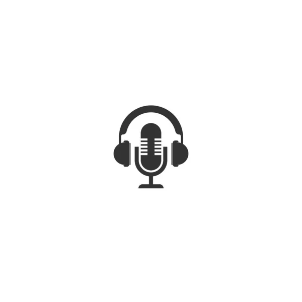 Podcast Ícone Logotipo Ilustração Design — Vetor de Stock