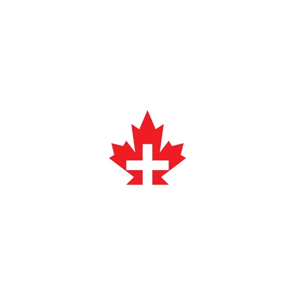 Maple Leaf Medical Pharmacy Logo Icon Illustration — Stock Vector
