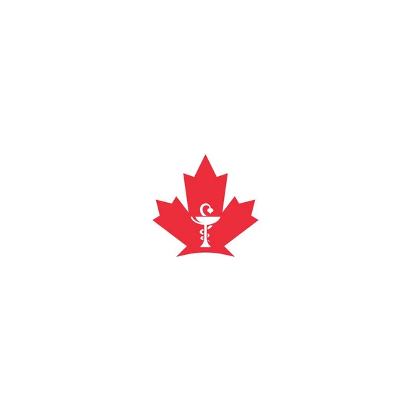 Maple Φύλλο Ιατρική Φαρμακευτική Λογότυπο Εικόνα — Διανυσματικό Αρχείο