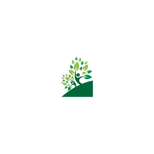 Blatt Logo Symbol Illustration Gemeinschaft Vektor Design Pflege — Stockvektor