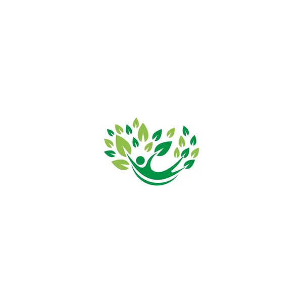 Blatt Logo Symbol Illustration Gemeinschaft Vektor Design Pflege — Stockvektor