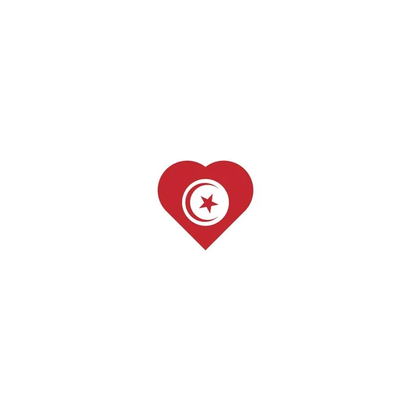 Nação País Amor Logotipo Ícone Vetor Ilustração — Vetor de Stock