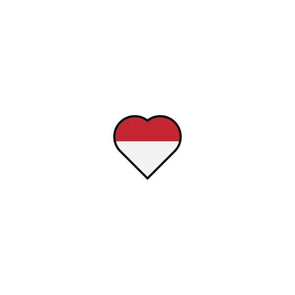 Nazione Paese Amore Logo Icona Vettoriale Illustrazione — Vettoriale Stock