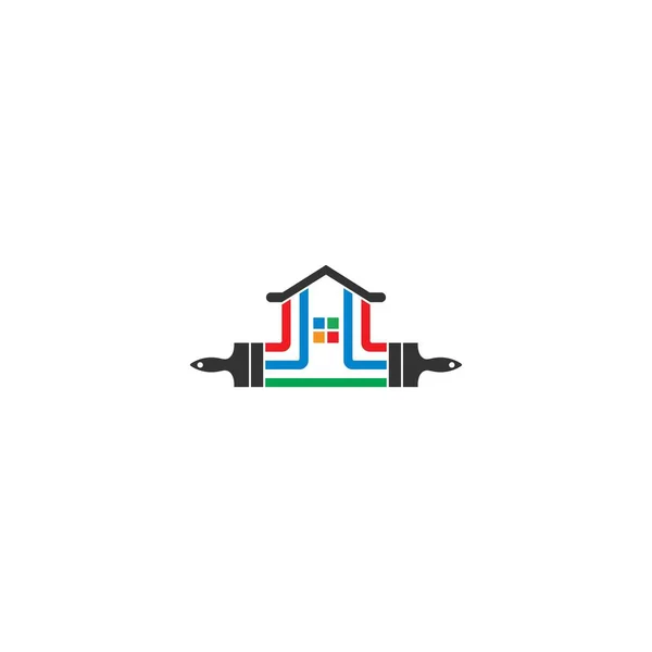 House Paint Logo Icon Illustration — 스톡 벡터