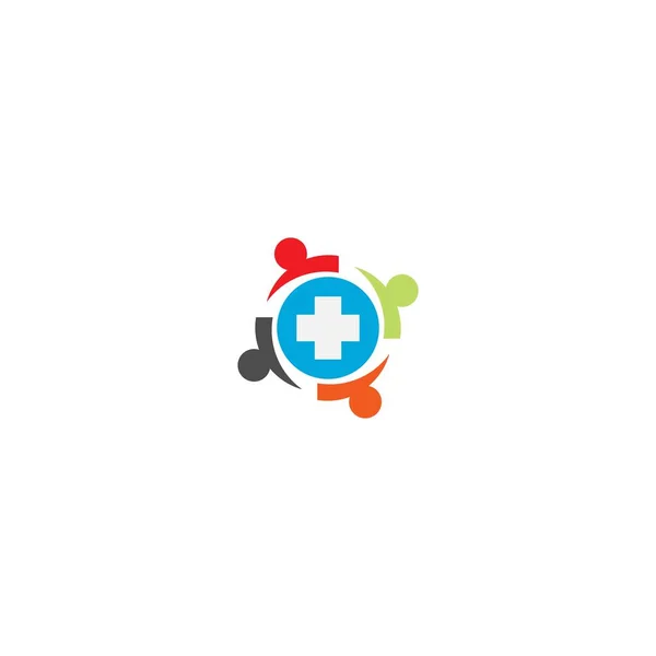 Gemeinschaftspflege Krankenhauspflege Klinikpflege Logo Abbildung — Stockvektor