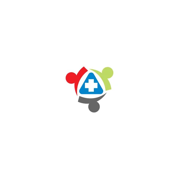 Gemeinschaftspflege Krankenhauspflege Klinikpflege Logo Abbildung — Stockvektor