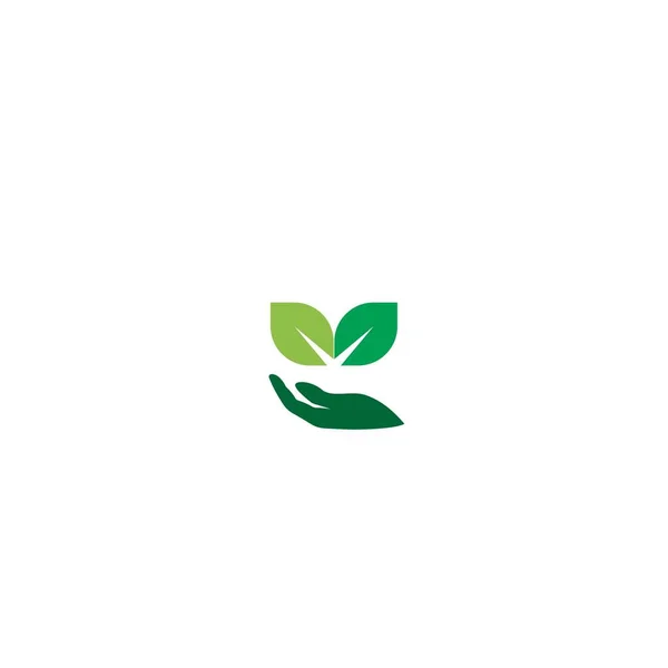 Ілюстрація Піктограми Логотипу Ручного Зеленого Листа — стоковий вектор