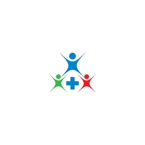 Community Care Teamwork Concept Logo Illustration — Stock Vector