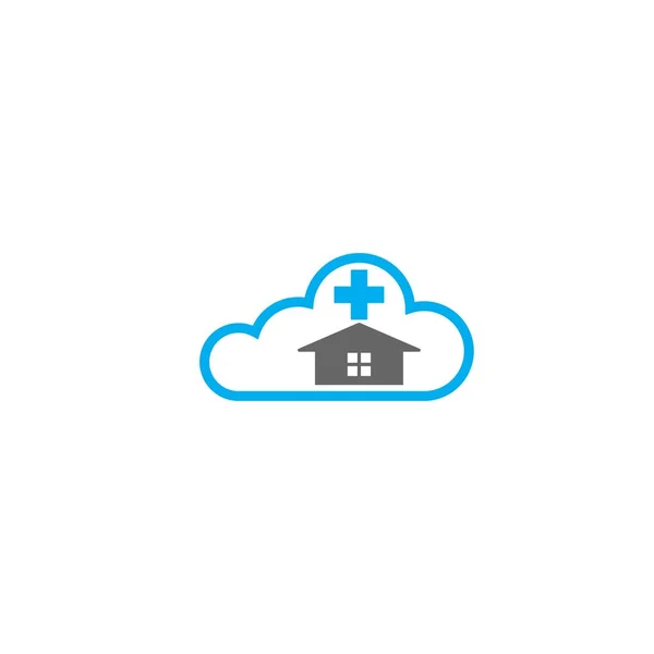 Cloud Home Care Conceito Logotipo Ícone Ilustração — Vetor de Stock
