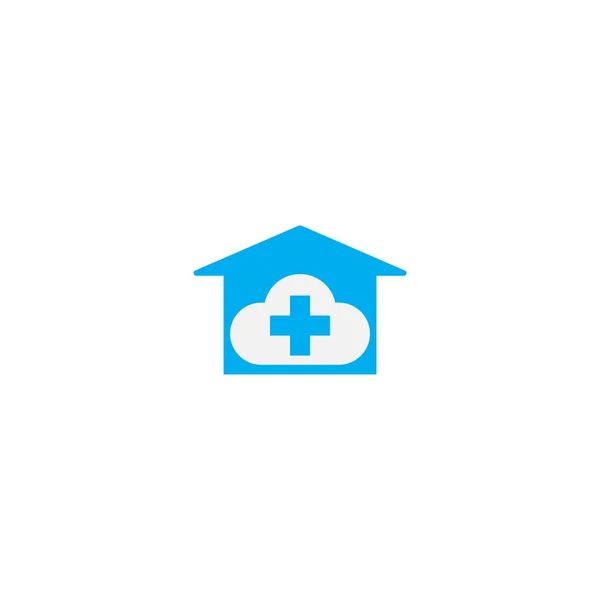 Wolke Häusliche Pflege Konzept Logo Symbol Illustration — Stockvektor