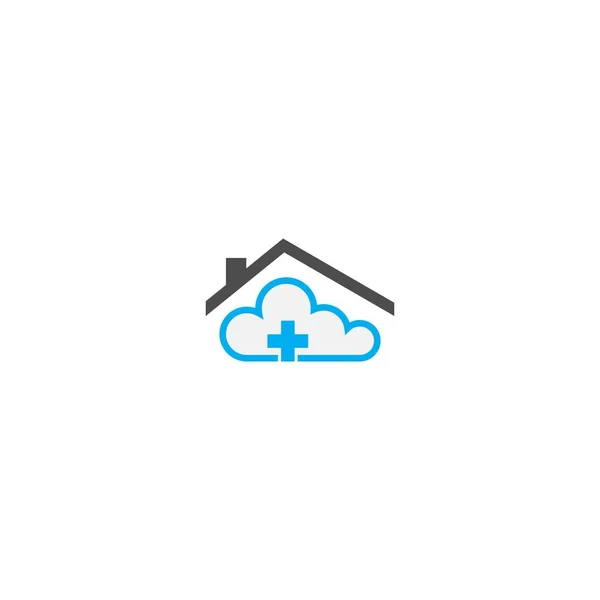 Cloud Home Care Conceito Logotipo Ícone Ilustração — Vetor de Stock