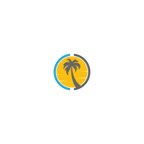 Palm Beach Ilustración Del Concepto Logotipo Vitamínico — Archivo Imágenes Vectoriales