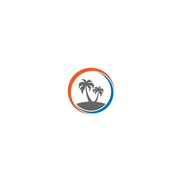 Palm Beach Vitamina Logotipo Conceito Ilustração —  Vetores de Stock