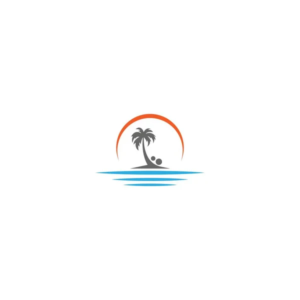 Palm Beach Ilustración Del Concepto Logotipo Vitamínico — Vector de stock