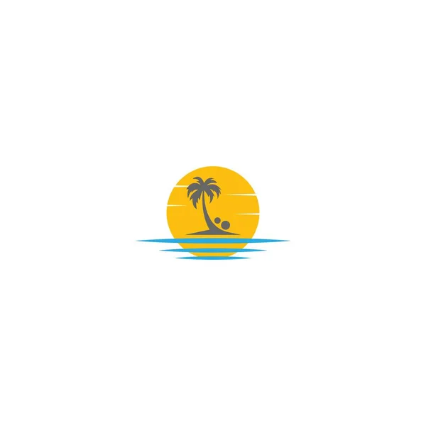 Palm Beach Vitamin Logo Koncept Illustration — Stock vektor