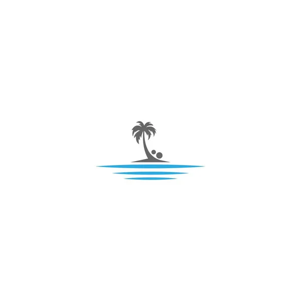 Palm Beach Vitamina Logotipo Conceito Ilustração — Vetor de Stock