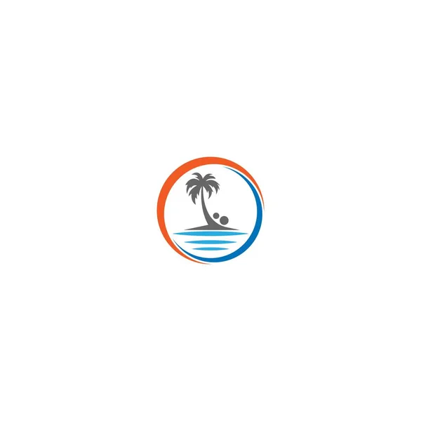 Palm Beach Концепция Логотипа Витамина — стоковый вектор
