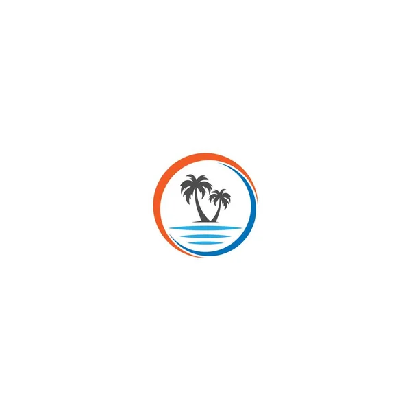 Palm Beach Ilustración Del Concepto Logotipo Vitamínico — Archivo Imágenes Vectoriales