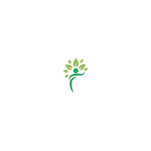 Personnages Soin Des Arbres Logo Illustration — Image vectorielle