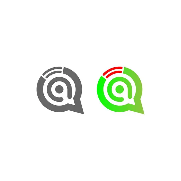 Sohbet Baloncuğu Logosundaki Kablosuz Nternet Mektubu — Stok Vektör