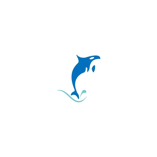 Delfinhullám Logó Ikon Illusztráció — Stock Vector