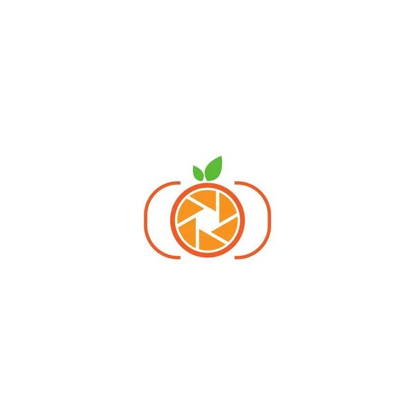 Logo Appareil Photo Illustration Orange — Image vectorielle