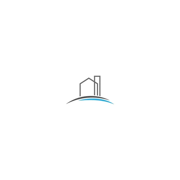 Edificio Proprietà Casa Logo Icona Illustrazione — Vettoriale Stock