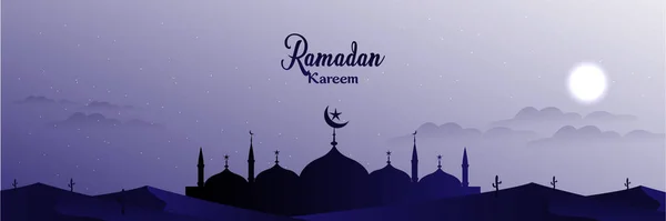 Campione Vettore Banner Ramadhan Kareem — Vettoriale Stock