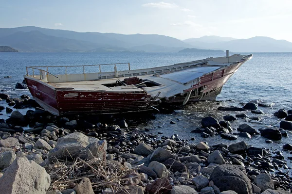 Naufragio en Lesbos — Foto de Stock