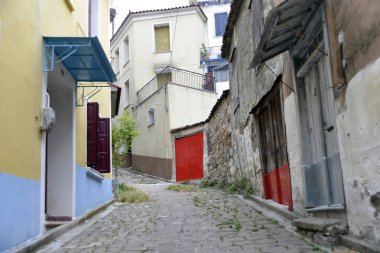 Pitoresk kasaba, Vigla, Lesvos Adası, Yunanistan