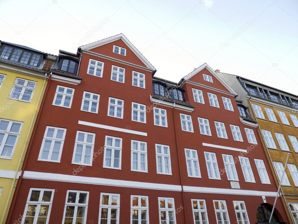 A sunny day in the Nyhavn district in the Danish capital city, C