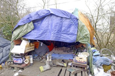 Dunkerque 'deki Grande-Synthe mülteci kampı.