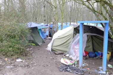 Dunkerque 'deki Grande-Synthe mülteci kampı.