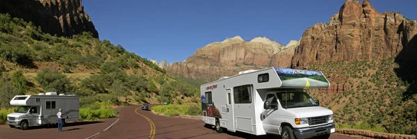 Moterhome at Zion National parc Royalty Free Stock Photos