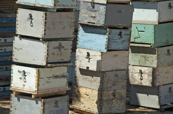 Gray blue white and green boxes — Stock Photo, Image