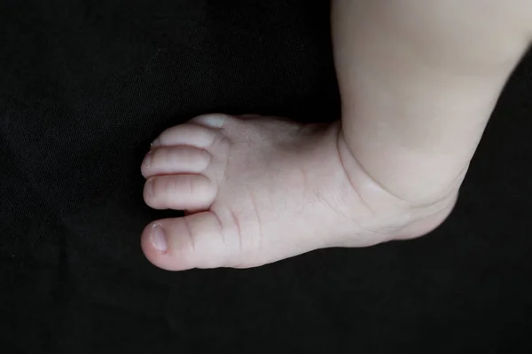 Schöne Babynahrung Isoliert Auf Schwarzem Hintergrund — Stockfoto