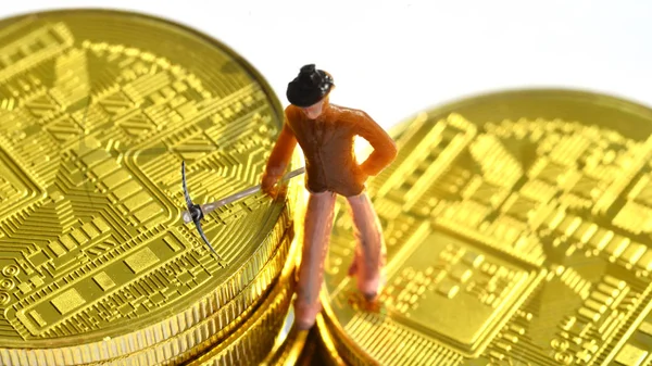 Bitcoin майнеры на биткойне — стоковое фото