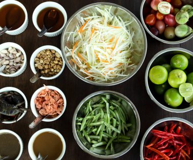 Tay tarzında Papaya salatası madde seti 