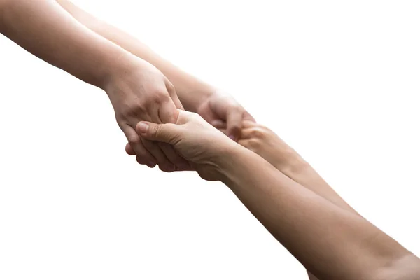 Help concept hand reach for help isoliert i — Stockfoto