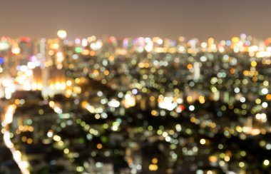 Bangkok Tayland soyut kentsel gece ışık bokeh defocused 