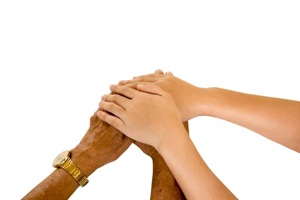 Hände einer jungen Frau, die leitende Hand zum Trost hält — Stockfoto